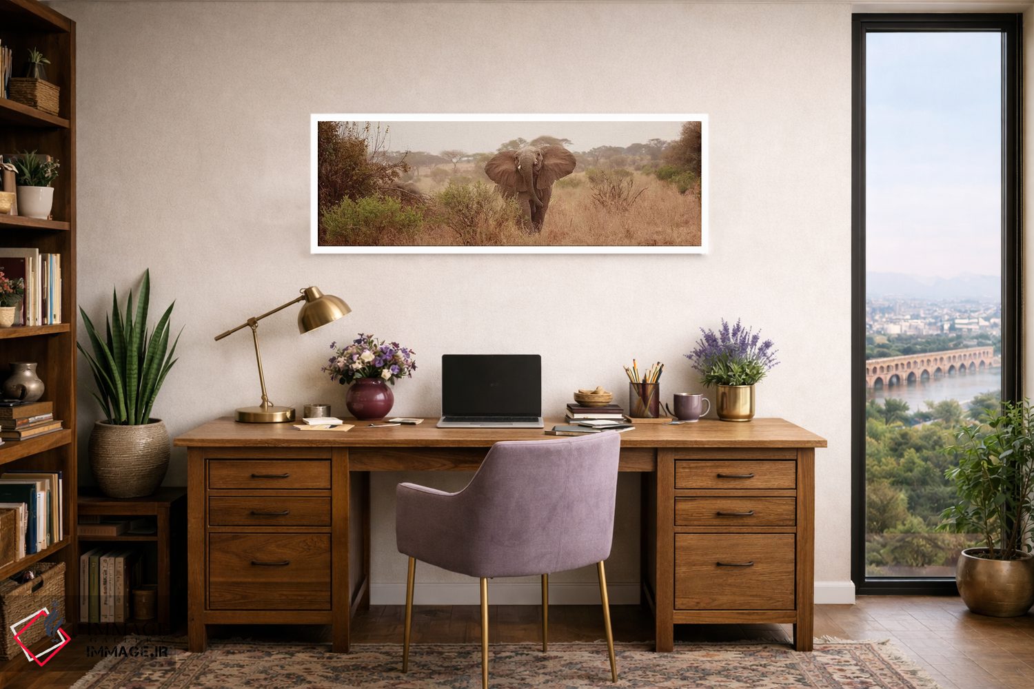 تابلو دکوراتیو فیل در ساوانا اثر سوزان میشال - D1W