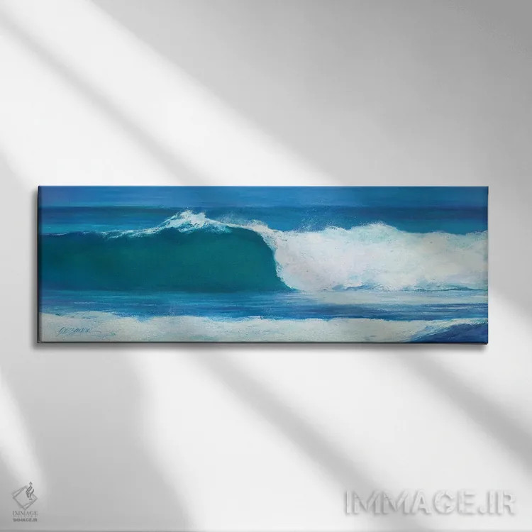 تابلو دکوراتیو بشکه آبی اثر سوزان ویلکینز - نمای روبهرو روی دیوار