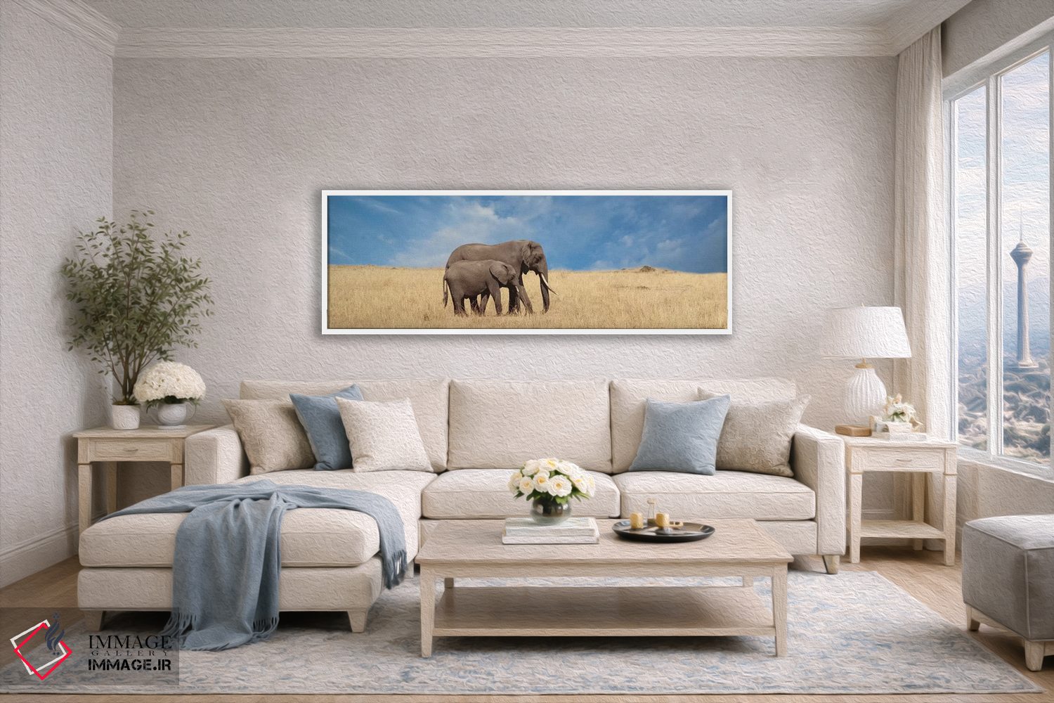 تابلو دکوراتیو فیل و بچه اش اثر سوزان میشال - D4W