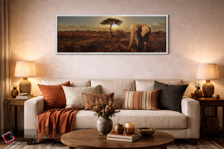 تابلو دکوراتیو فیل و درخت اثر سوزان میشال - D4W