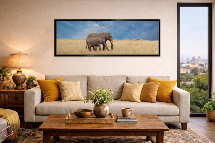 تابلو دکوراتیو فیل و بچه اش اثر سوزان میشال - D6B