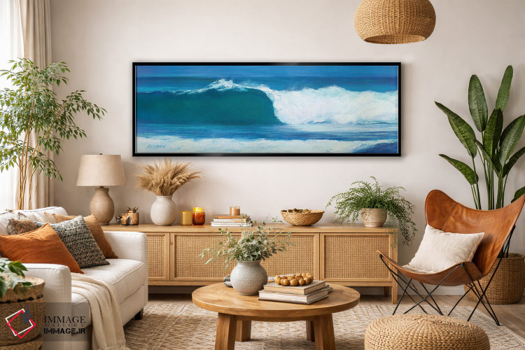 تابلو دکوراتیو بشکه آبی اثر سوزان ویلکینز - D6B