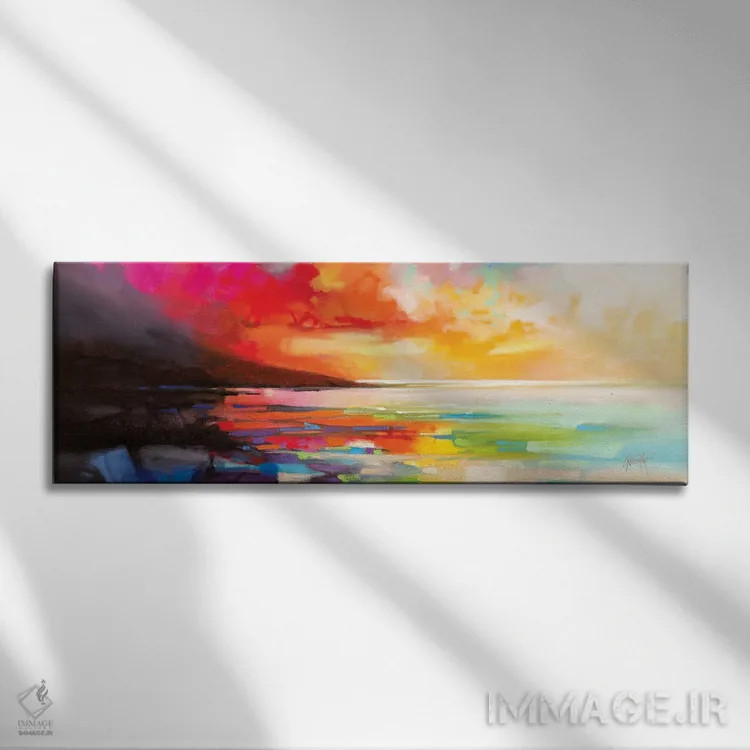 تابلو انتزاعی نظم آشوب زده اثر اسکات نیسمیت - نمای روبهرو روی دیوار