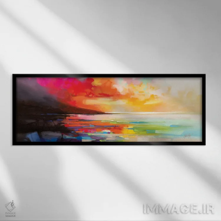 تابلو انتزاعی نظم آشوب زده اثر اسکات نیسمیت - نمای قابدار مشکی