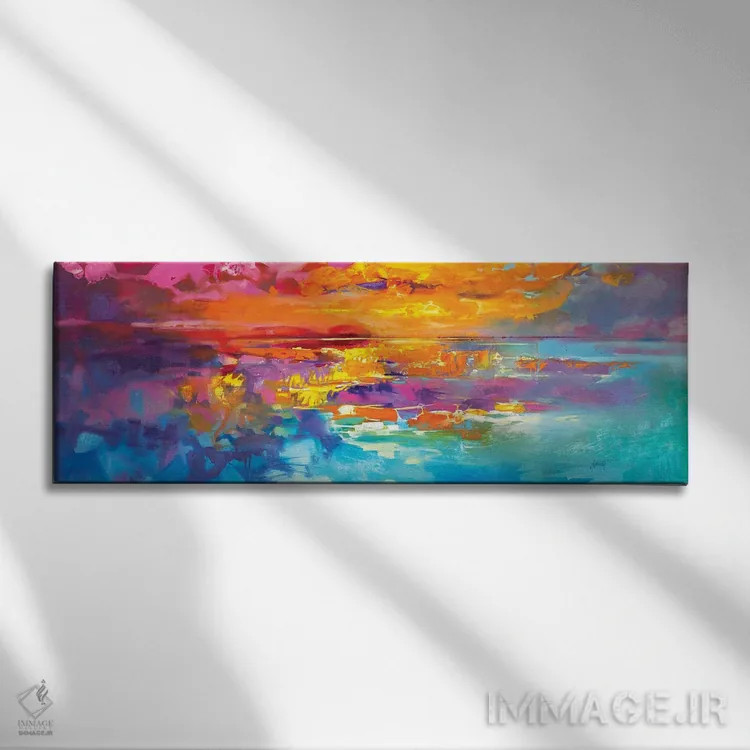 تابلو انتزاعی طلوع طیفی اثر اسکات نیسمیت - نمای روبهرو روی دیوار