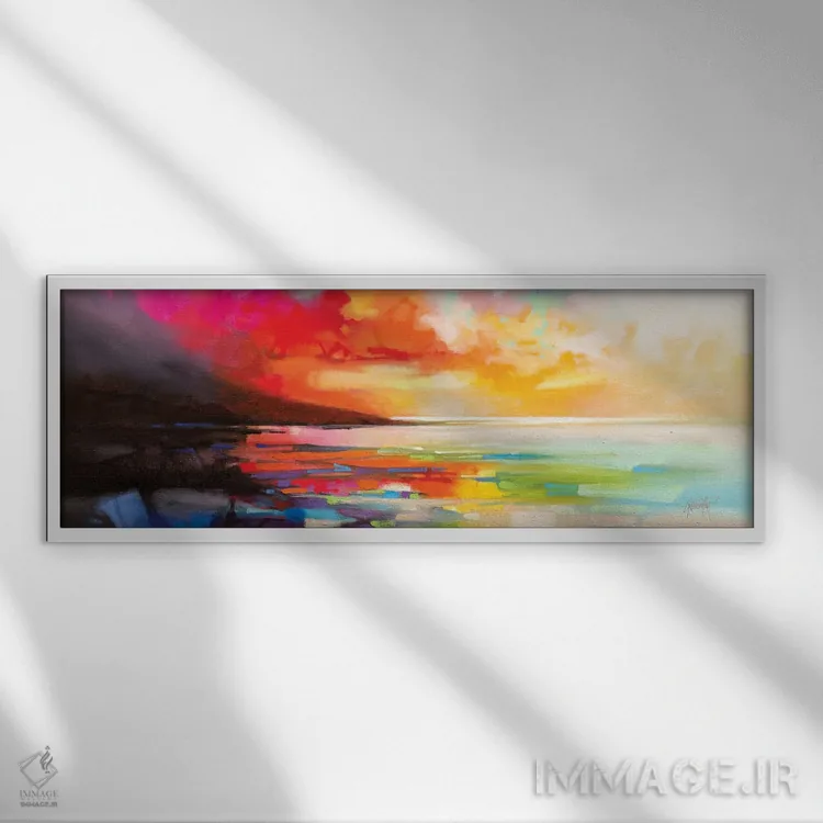 تابلو انتزاعی نظم آشوب زده اثر اسکات نیسمیت - نمای قابدار سفید