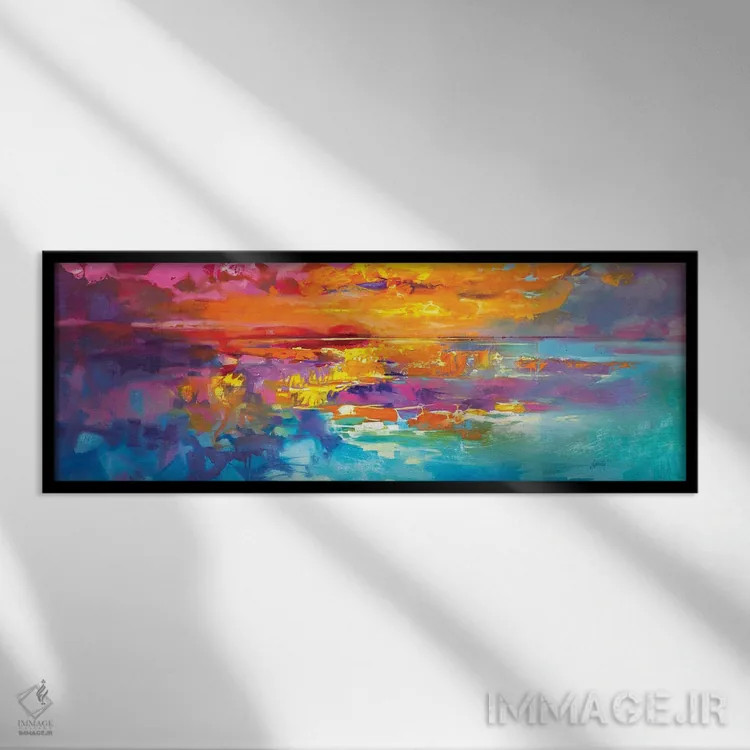 تابلو انتزاعی طلوع طیفی اثر اسکات نیسمیت - نمای قابدار مشکی