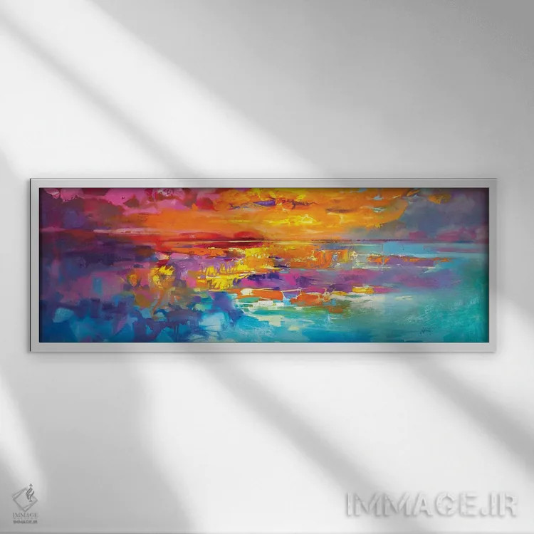 تابلو انتزاعی طلوع طیفی اثر اسکات نیسمیت - نمای قابدار سفید