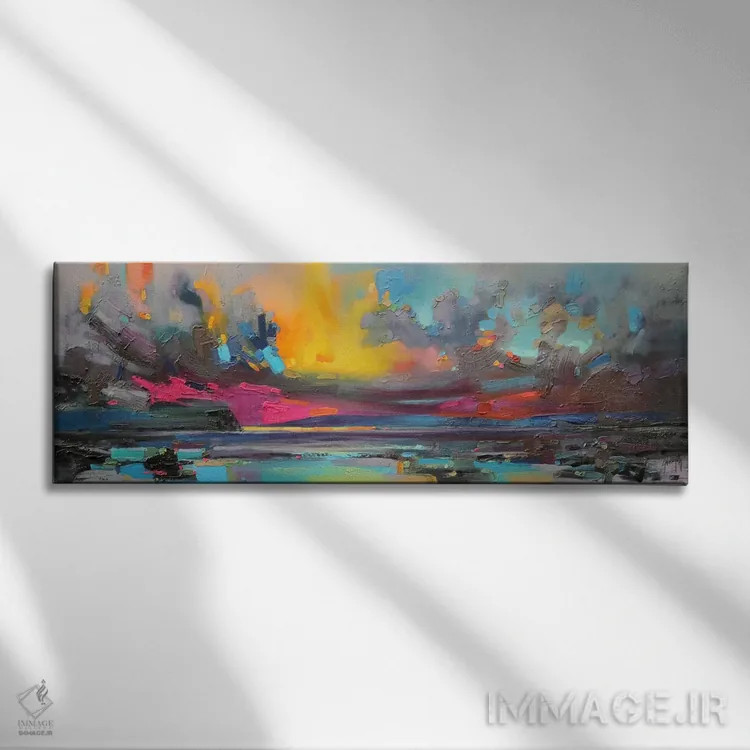 تابلو انتزاعی اسکای اثر اسکات نیسمیت - نمای روبهرو روی دیوار