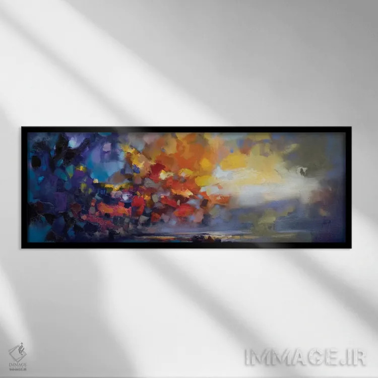 تابلو انتزاعی نور مولکولی اثر اسکات نیسمیت - نمای قابدار مشکی