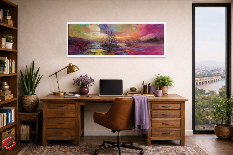 تابلو انتزاعی رنگ دریاچه فاین اثر اسکات نیسمیت - D1W