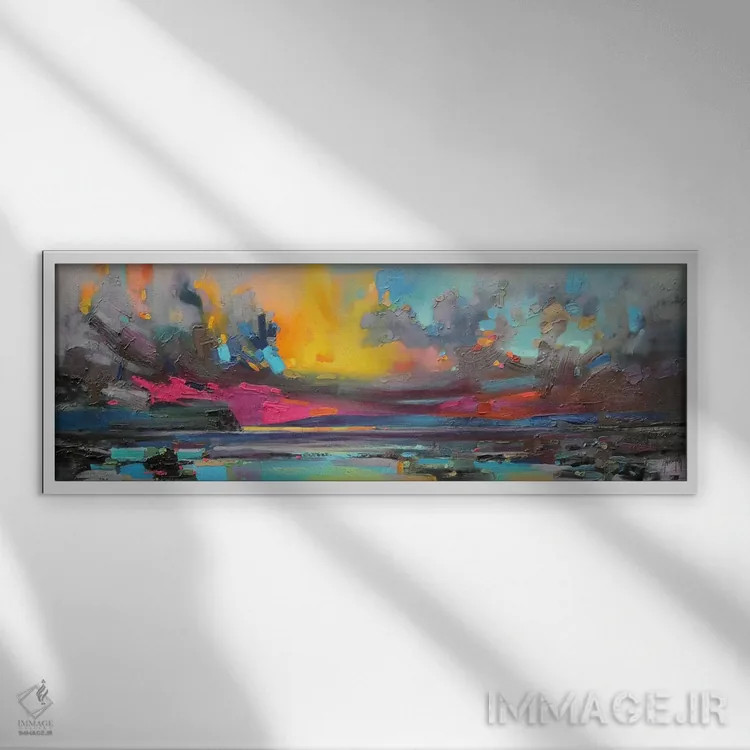 تابلو انتزاعی اسکای اثر اسکات نیسمیت - نمای قابدار سفید