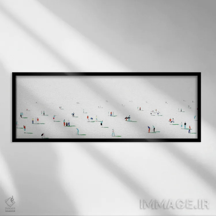 تابلو مینیمال گلف بازان یک اثر استفانی هو - نمای قابدار مشکی