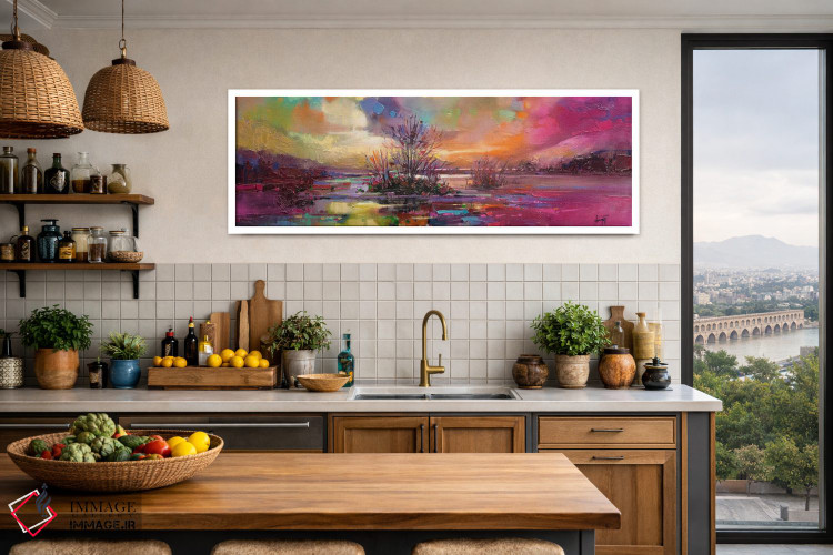 تابلو انتزاعی رنگ دریاچه فاین اثر اسکات نیسمیت - D3W