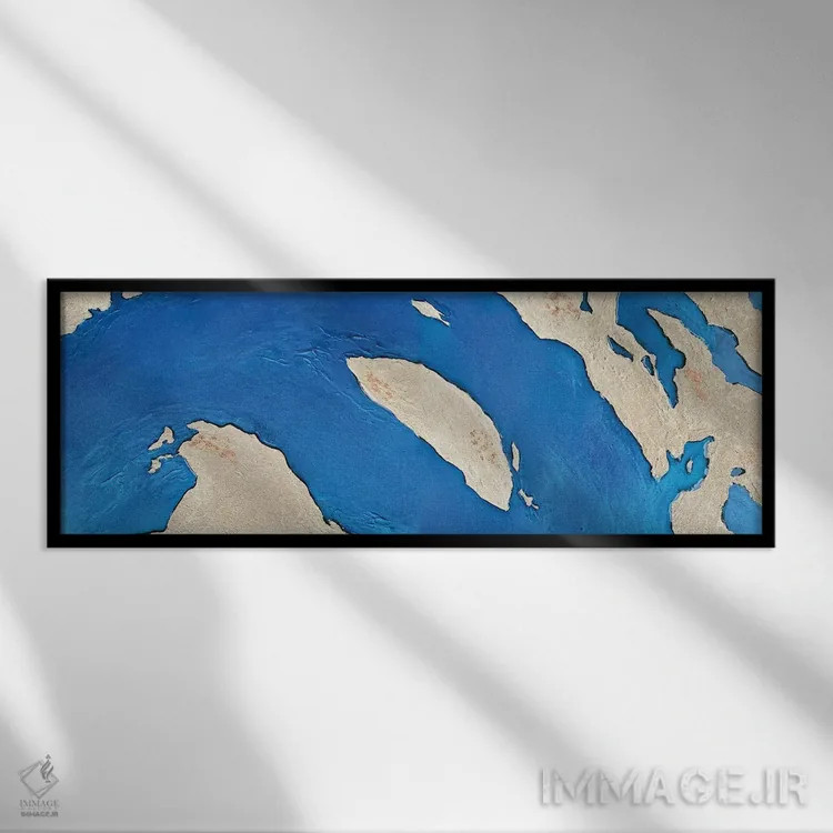 تابلو دکوراتیو رودخانه اثر هنر زیبای اسپلباند - نمای قابدار مشکی