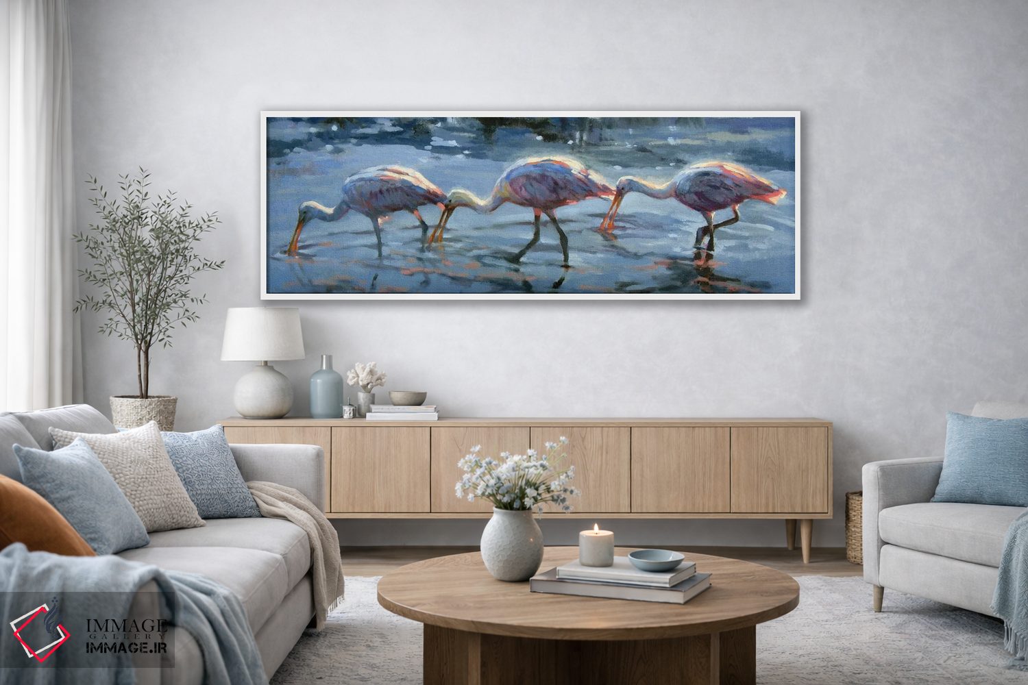 تابلو دکوراتیو غذادهی دیرهنگام اسپه آهنی اثر سندی نلسون - D4W