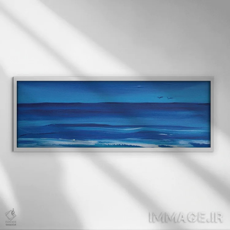 تابلو انتزاعی صدای دریا اثر سوفیا کوهن - نمای قابدار سفید