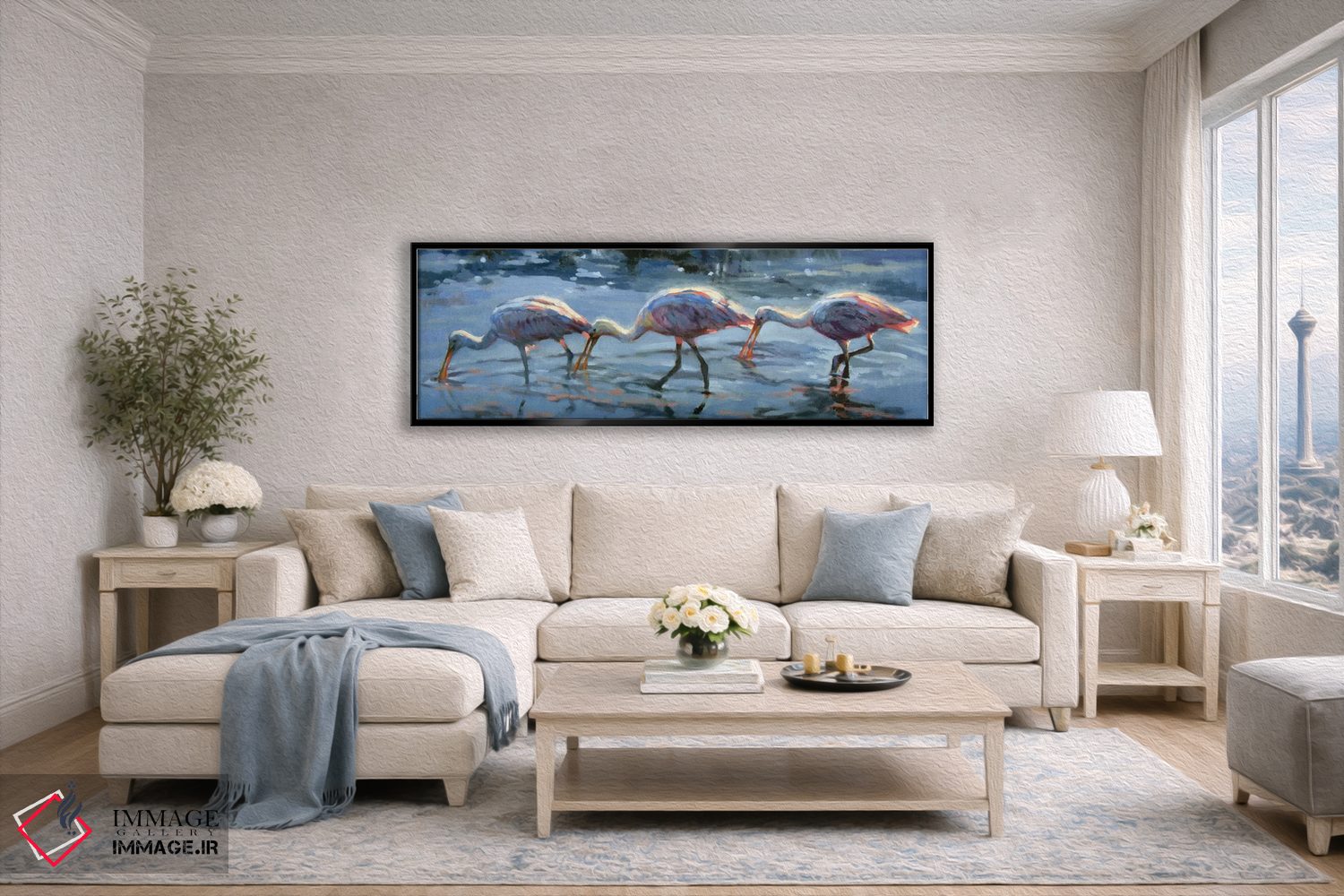 تابلو دکوراتیو غذادهی دیرهنگام اسپه آهنی اثر سندی نلسون - D5B