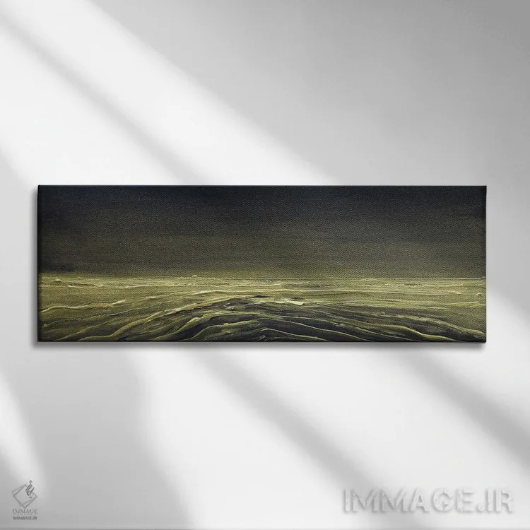 تابلو انتزاعی طلایی دو اثر سوفیا کوهن - نمای روبهرو روی دیوار