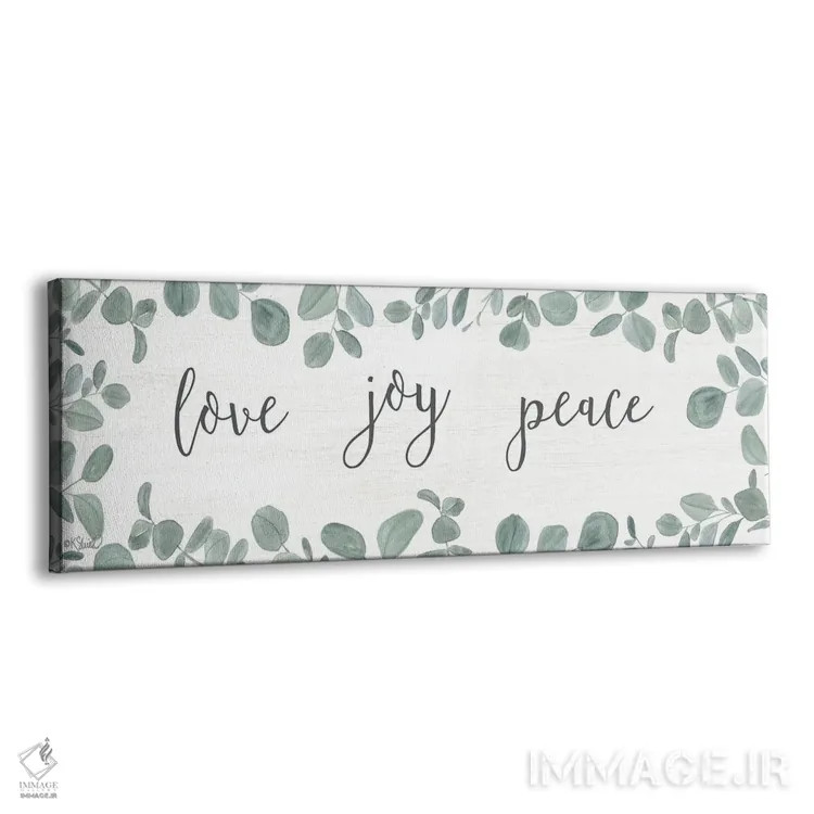 تابلو مدرن عشق، شادی، آرامش - اکالیپتوس اثر کیت شریل - نمای پرسپکتیو محصول