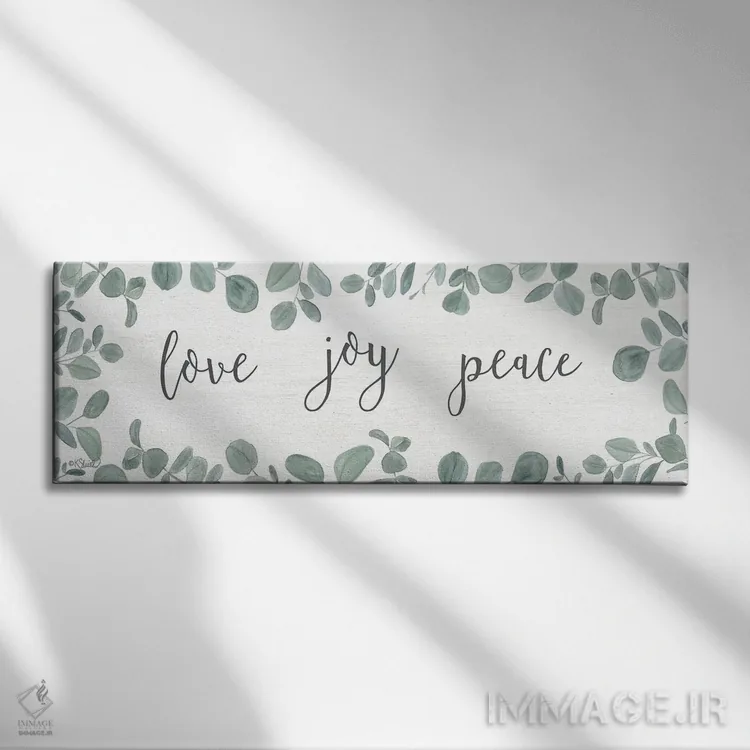 تابلو مدرن عشق، شادی، آرامش - اکالیپتوس اثر کیت شریل - نمای روبهرو روی دیوار
