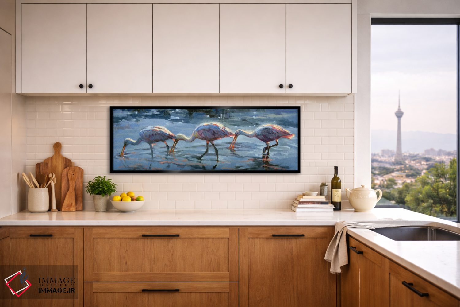 تابلو دکوراتیو غذادهی دیرهنگام اسپه آهنی اثر سندی نلسون - D6B