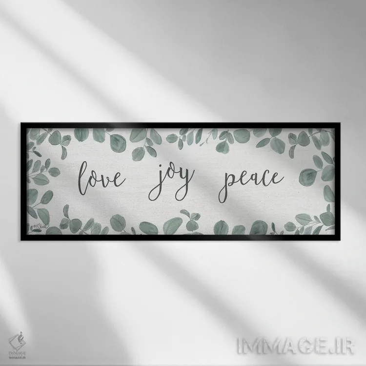 تابلو مدرن عشق، شادی، آرامش - اکالیپتوس اثر کیت شریل - نمای قابدار مشکی