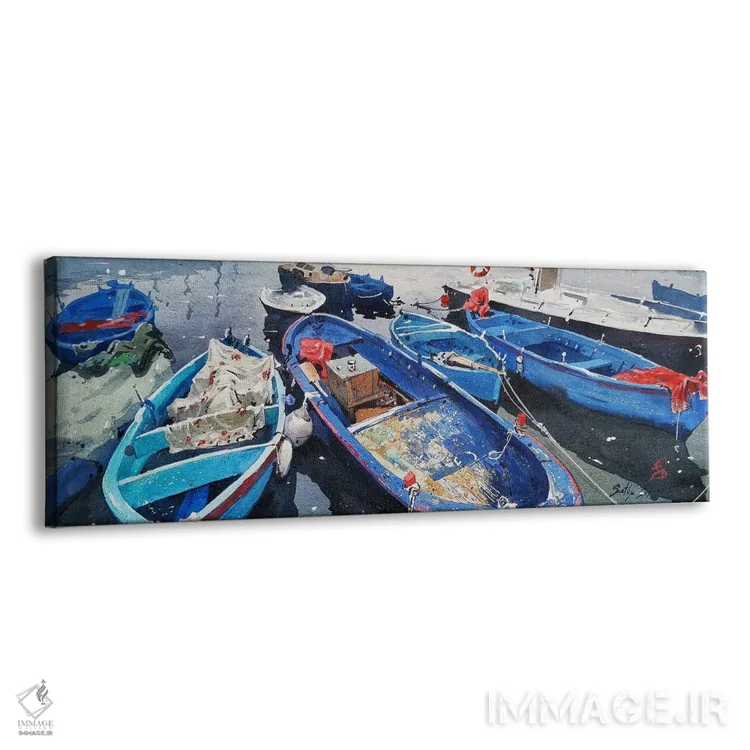 تابلو دکوراتیو نقاط آبی دریایی اثر سوتلین سوفرونیف - نمای پرسپکتیو محصول