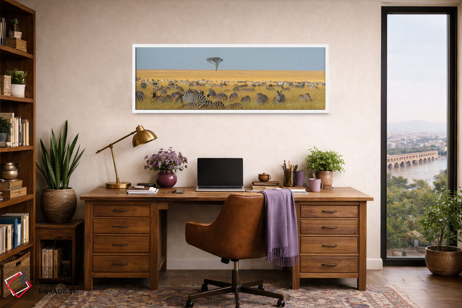 تابلو دکوراتیو Equus Quagga, Grazing In The Grass At Masai Mara Nationa… اثر سرجیو پیتامیتز - D1W