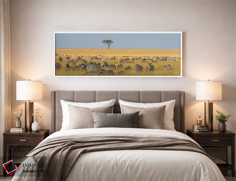 تابلو دکوراتیو Equus Quagga, Grazing In The Grass At Masai Mara Nationa… اثر سرجیو پیتامیتز - D3W