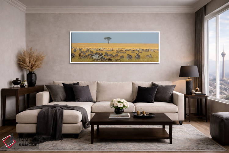 تابلو دکوراتیو Equus Quagga, Grazing In The Grass At Masai Mara Nationa… اثر سرجیو پیتامیتز - D4W