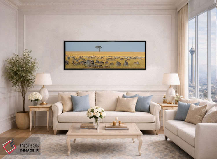 تابلو دکوراتیو Equus Quagga, Grazing In The Grass At Masai Mara Nationa… اثر سرجیو پیتامیتز - D5B