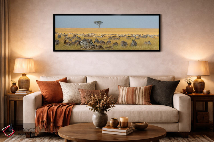 تابلو دکوراتیو Equus Quagga, Grazing In The Grass At Masai Mara Nationa… اثر سرجیو پیتامیتز - D6B