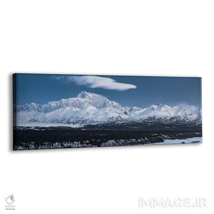 تابلو دکوراتیو کوه مک کینلی آبی اثر استفان هفل - نمای پرسپکتیو محصول