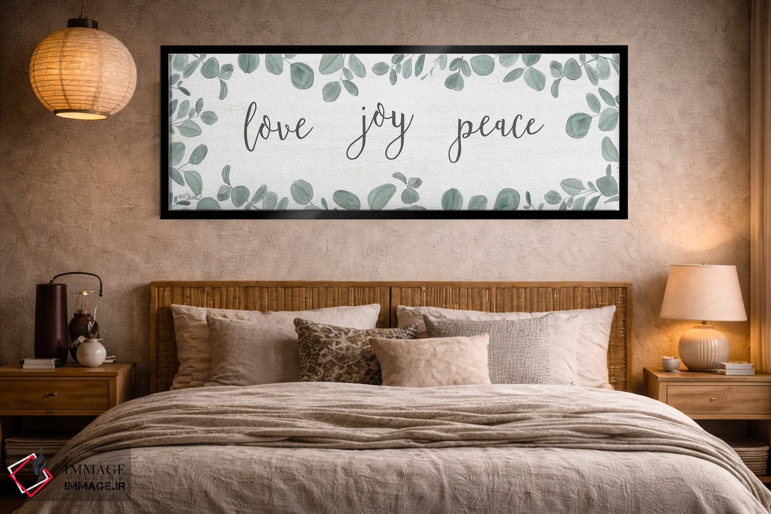 تابلو مدرن عشق، شادی، آرامش - اکالیپتوس اثر کیت شریل - D4B