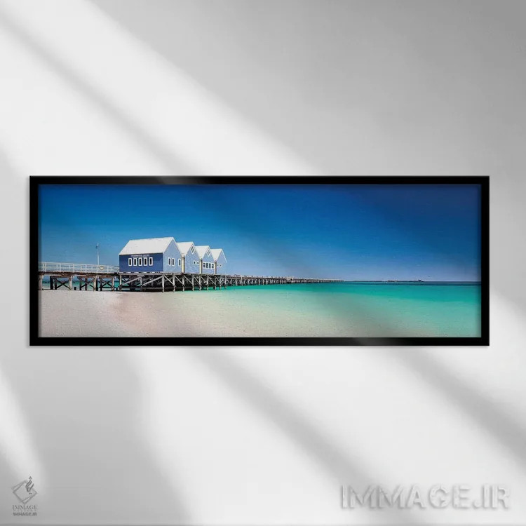 تابلو دکوراتیو اسکله باسلتون اثر استفان هفل - نمای قابدار مشکی