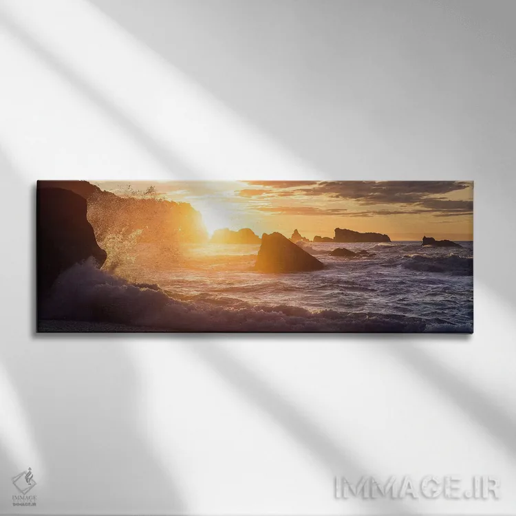 تابلو دکوراتیو پاشش طلایی اثر استفان هفل - نمای روبهرو روی دیوار