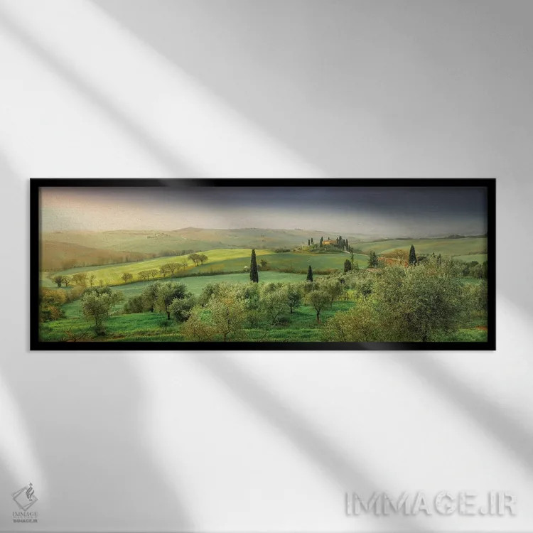 تابلو دکوراتیو نمای بهاری اثر استفان هفل - نمای قابدار مشکی