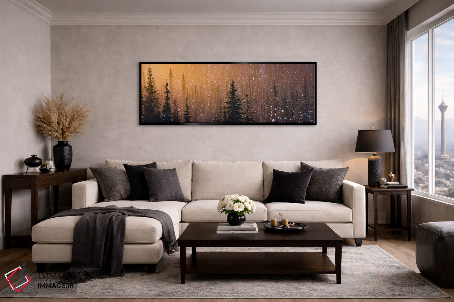 تابلو دکوراتیو نور در میان درختان اثر استفان هفل - D5B