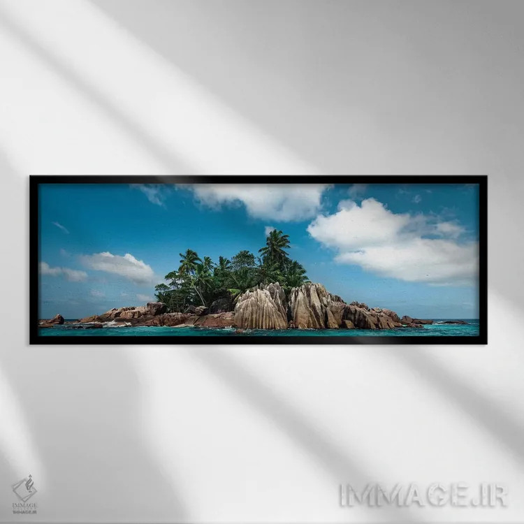 تابلو دکوراتیو جزیره گنج اثر استفان هفل - نمای قابدار مشکی