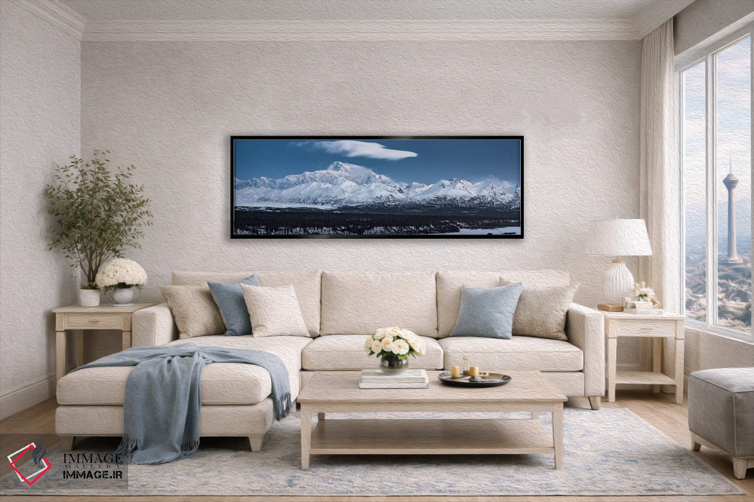 تابلو دکوراتیو کوه مک کینلی آبی اثر استفان هفل - D4B