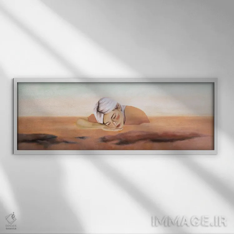 تابلو دکوراتیو یوهینا اثر آندریاس استوسل - نمای قابدار سفید