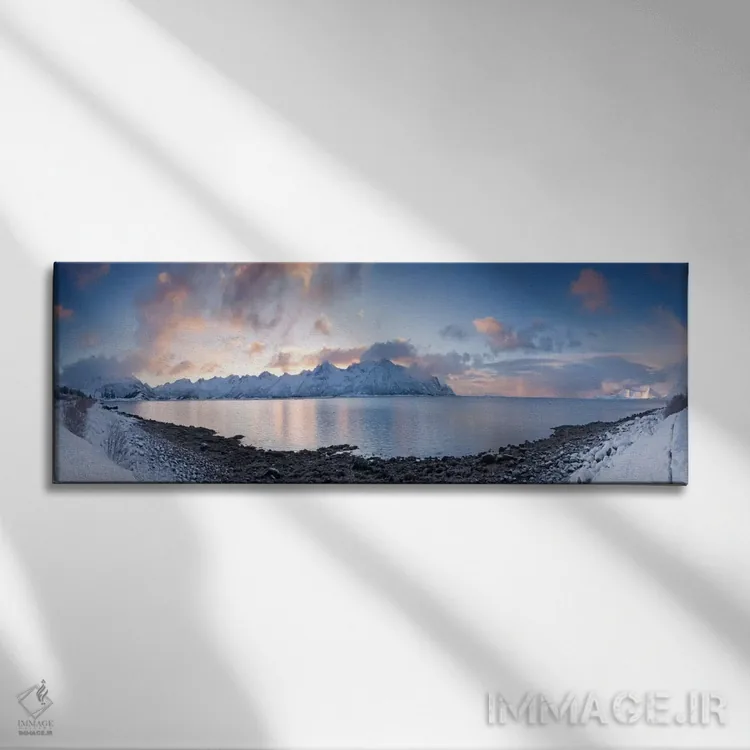 تابلو دکوراتیو نمای پانورامای زمستانی اثر آندریاس استریدسبرگ - نمای روبهرو روی دیوار