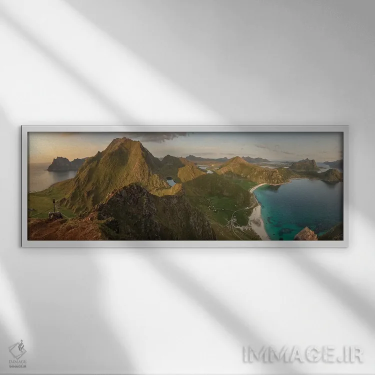 تابلو دکوراتیو پانورامای هوکلند اثر آندریاس استریدسبرگ - نمای قابدار سفید