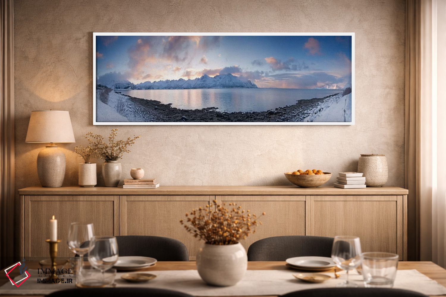 تابلو دکوراتیو نمای پانورامای زمستانی اثر آندریاس استریدسبرگ - D2W