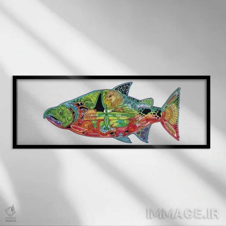 تابلو دکوراتیو چینوک اثر سو کاکیا - نمای قابدار مشکی