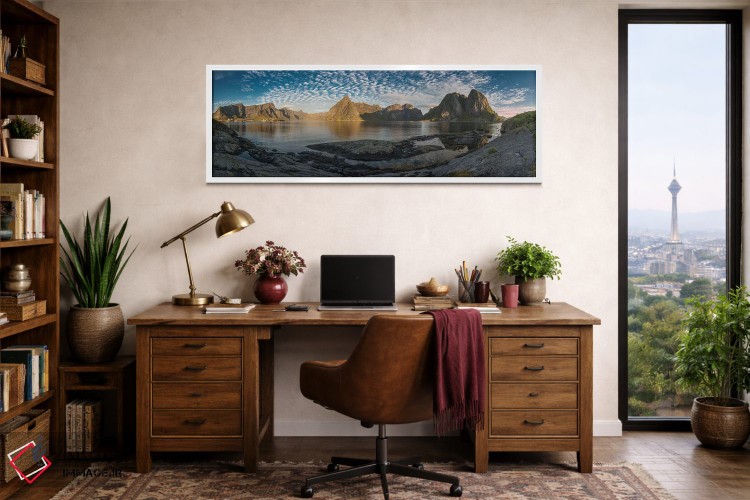 تابلو دکوراتیو کوه های لوفوتن اثر آندریاس استریدسبرگ - D1W