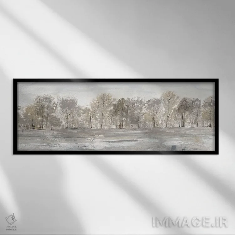 تابلو دکوراتیو چشم انداز لبه چمن زار اثر سوزان جیـل - نمای قابدار مشکی