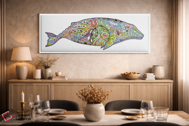 تابلو دکوراتیو نهنگ خاکستری اثر سو کاکیا - D2W