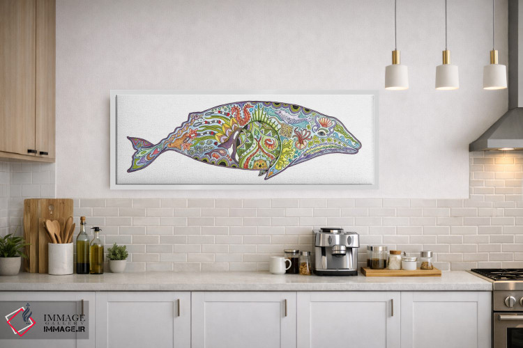 تابلو دکوراتیو نهنگ خاکستری اثر سو کاکیا - D3W